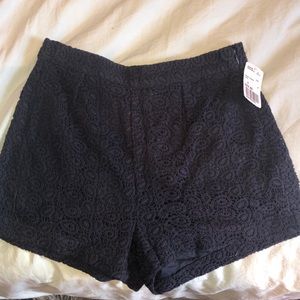 Shorts woven navy blue